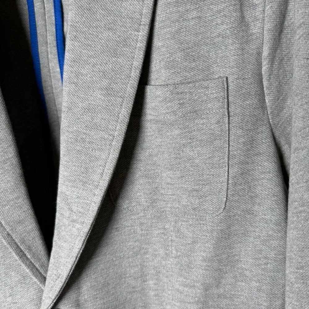 An Original Penguin Men's 100% Cotton Gray Blazer with Elbow Patches. Size XL